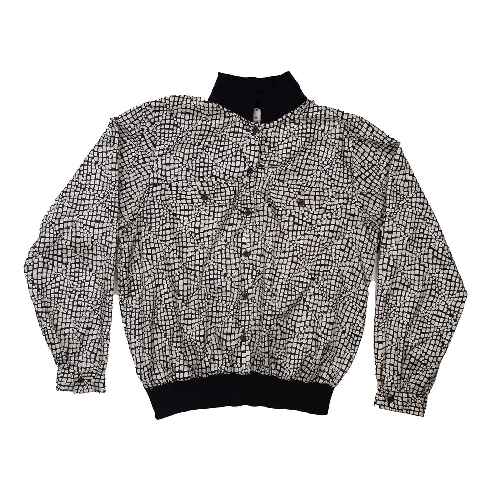 PATTERNED LONG SLEEVE BUTTON UP OVERSHIRT