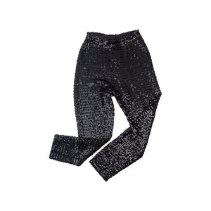 
                  
                    Load image into Gallery viewer, BLACK SEQUIN PANTS
                  
                