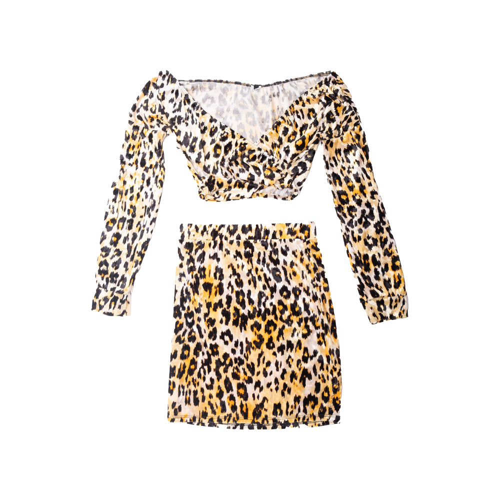 
                  
                    Load image into Gallery viewer, VELVET LEOPARD PRINT TWO PIECE
                  
                