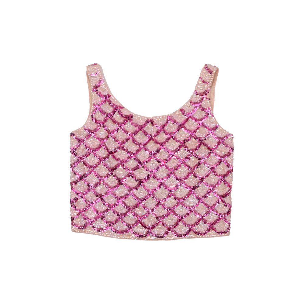 PINK SEQUINED TANK TOP