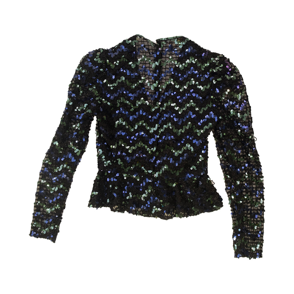 
                  
                    Load image into Gallery viewer, LONG SLEEVE SEQUIN BLOUSE
                  
                