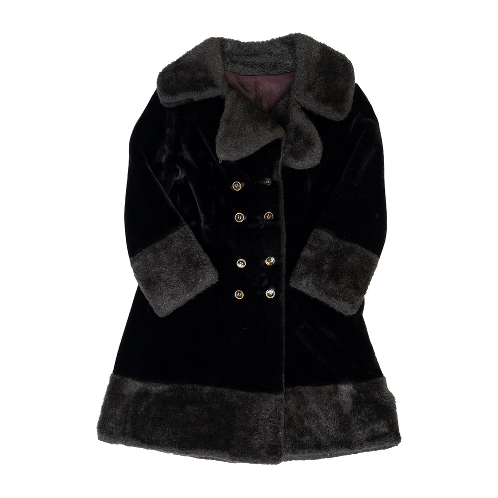 DOUBLE BREASTED FAUX FUR COAT