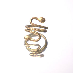 
                  
                    Load image into Gallery viewer, BRASS SNAKE WRAP RING
                  
                
