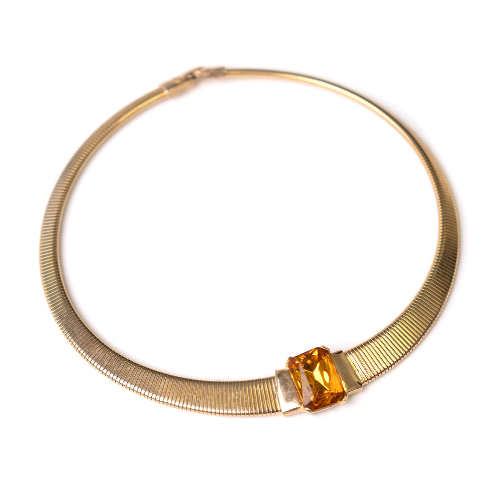 
                  
                    Load image into Gallery viewer, GOLD CITRINE CHOKER NECKLACE
                  
                