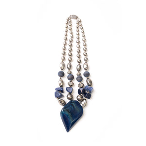 
                  
                    Load image into Gallery viewer, SILVER LAPIS STONE NECKLACE
                  
                