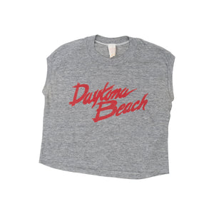 
                  
                    Load image into Gallery viewer, DAYTONA BEACH CROPPED MUSCLE TEE
                  
                