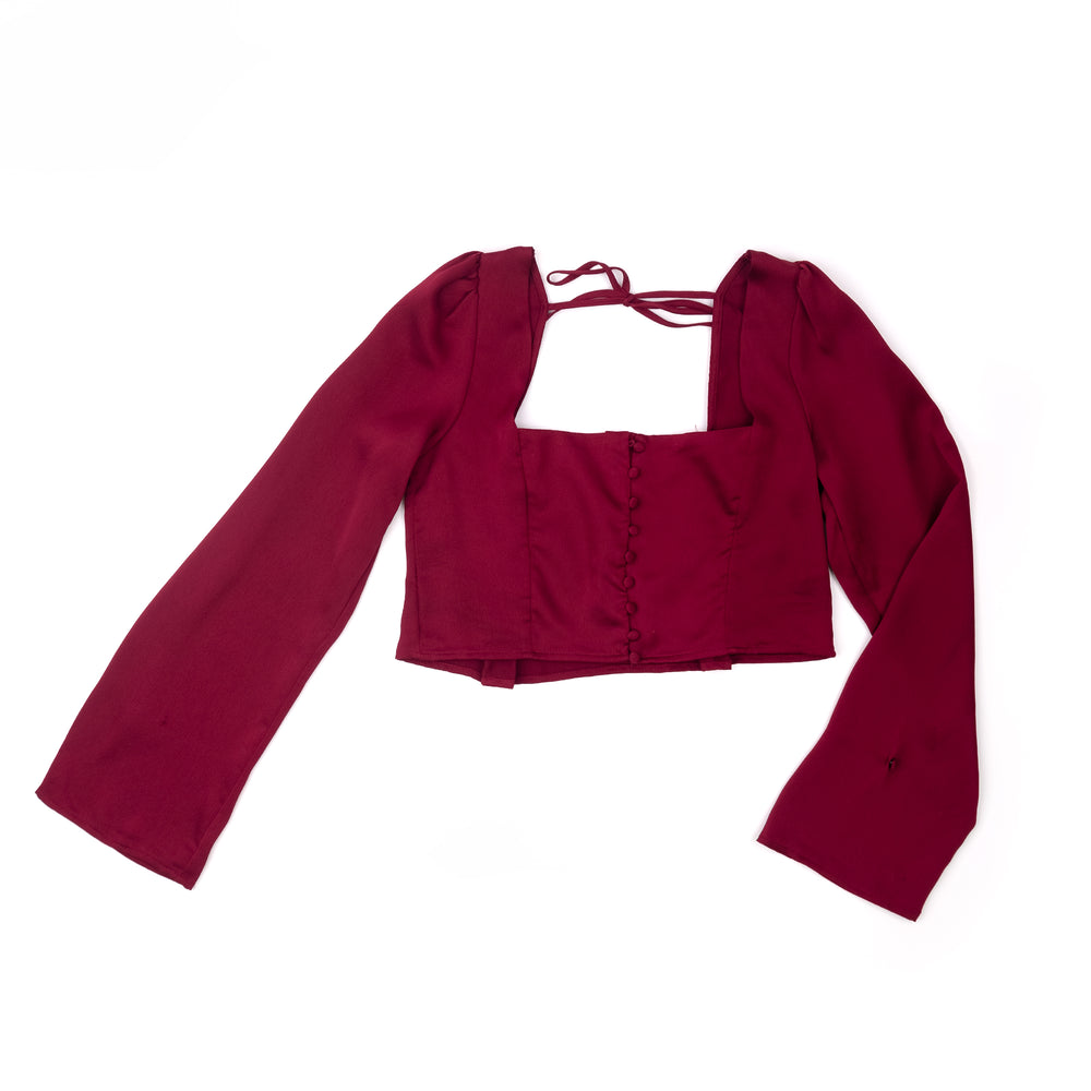 LONG SLEEVE CROPPED BLOUSE