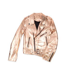 
                  
                    Load image into Gallery viewer, PINK METALLIC LEATHER JACKET
                  
                