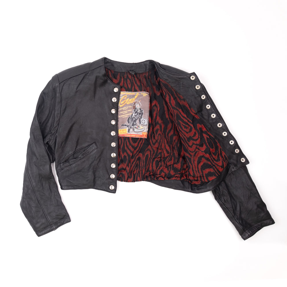 
                  
                    Load image into Gallery viewer, CROPPED LEATHER JACKET
                  
                