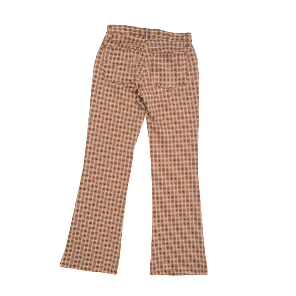
                  
                    Load image into Gallery viewer, BROWN PLAID BELL BOTTOMS
                  
                