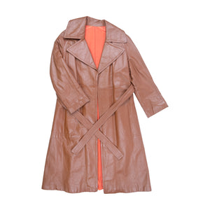 
                  
                    Load image into Gallery viewer, BROWN LEATHER DUSTER COAT
                  
                