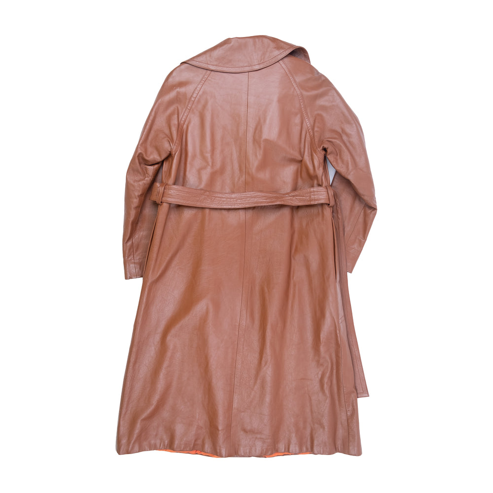 
                  
                    Load image into Gallery viewer, BROWN LEATHER DUSTER COAT
                  
                