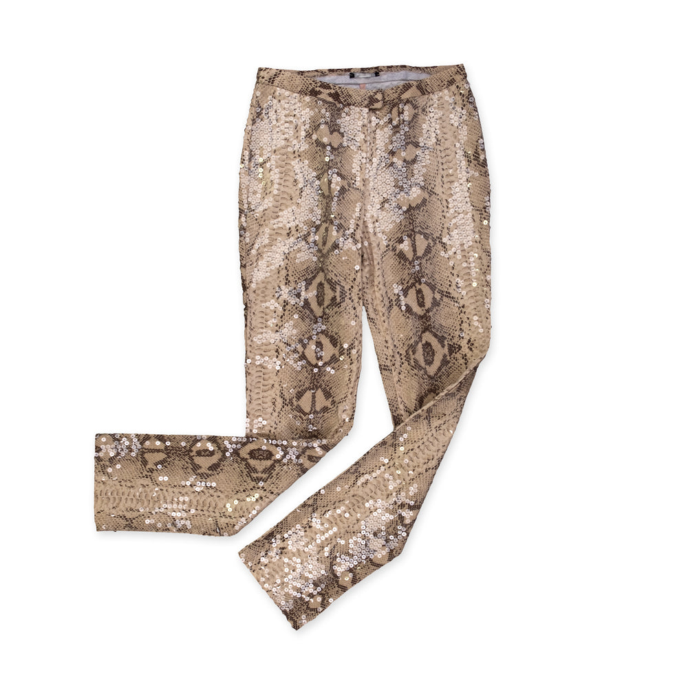 
                  
                    Load image into Gallery viewer, SNAKE SKIN SEQUIN PANTS
                  
                