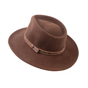 
                  
                    Load image into Gallery viewer, WOOL WESTERN HAT WITH PEACOCK BAND
                  
                