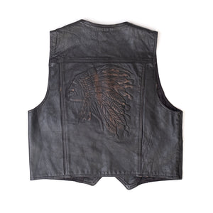 
                  
                    Load image into Gallery viewer, BLACK LEATHER VEST
                  
                