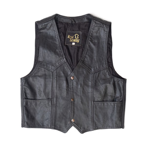 
                  
                    Load image into Gallery viewer, BLACK LEATHER VEST
                  
                