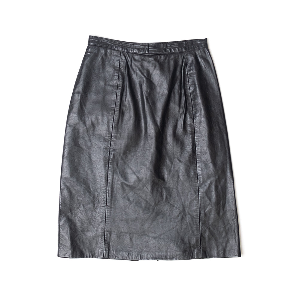 OUTWEAR BY PHEONIX BLACK LEATHER SKIRT