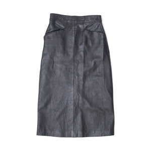 
                  
                    Load image into Gallery viewer, CUIR VERITABLE BLACK LEATHER SKIRT
                  
                