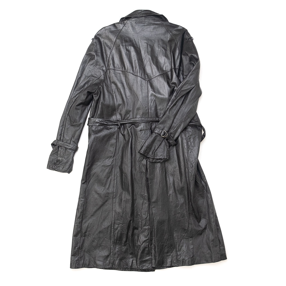 
                  
                    Load image into Gallery viewer, ETCHES BLACK LEATHER TRENCH COAT
                  
                