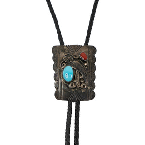
                  
                    Load image into Gallery viewer, CORAL AND TURQOUISE BOLO TIE
                  
                
