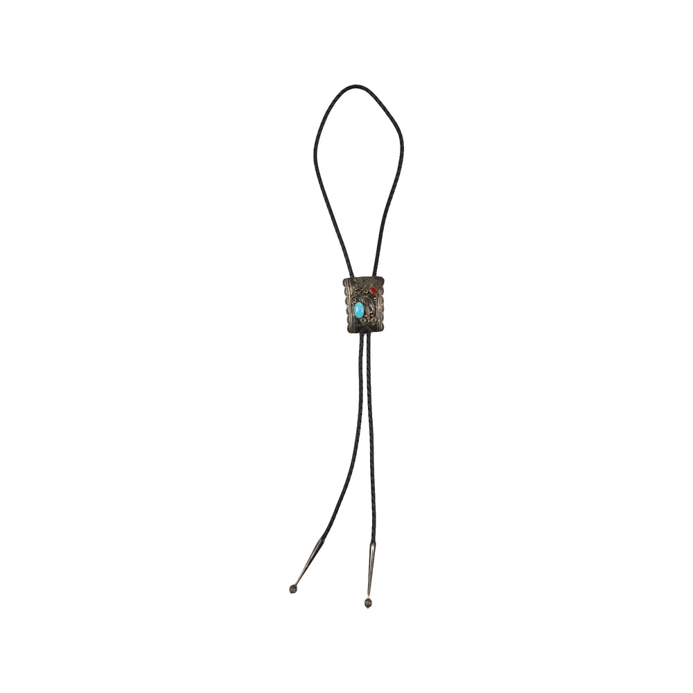 CORAL AND TURQOUISE BOLO TIE