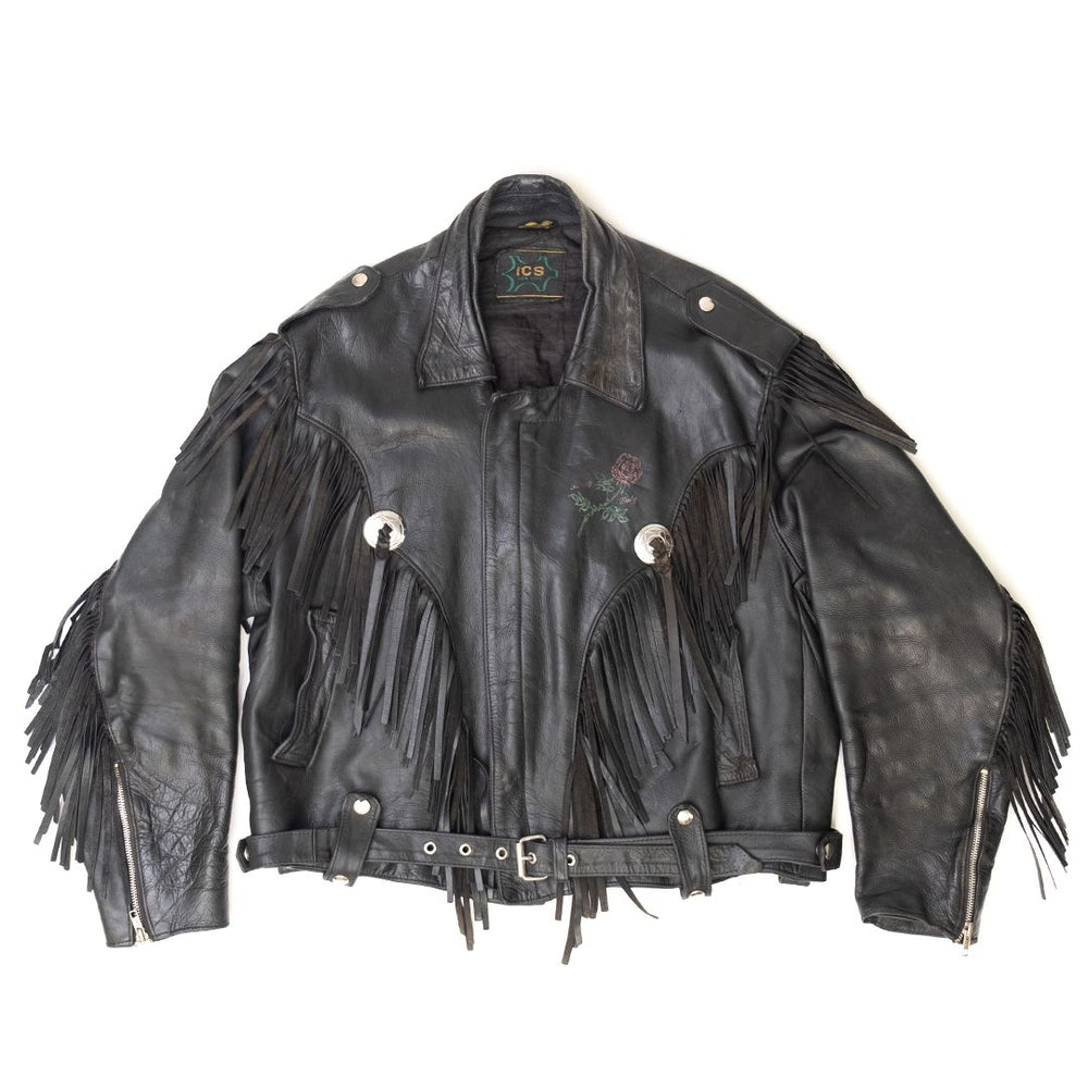 
                  
                    Load image into Gallery viewer, FRINGE LEATHER JACKET
                  
                