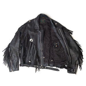 
                  
                    Load image into Gallery viewer, FRINGE LEATHER JACKET
                  
                