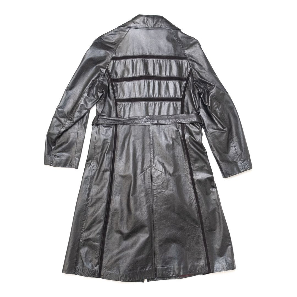 
                  
                    Load image into Gallery viewer, THE TANNERY BLACK LEATHER TRENCH COAT
                  
                