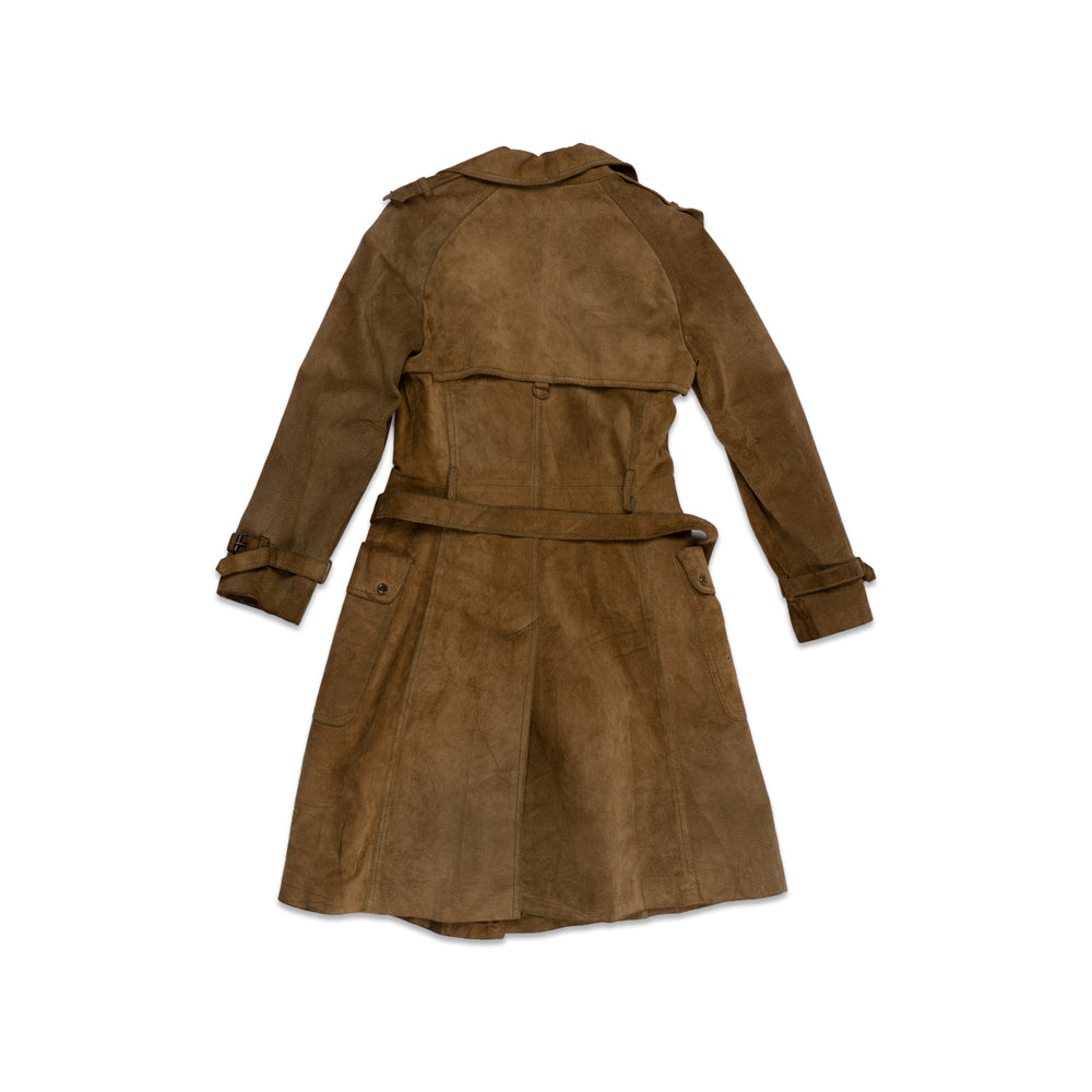 
                  
                    Load image into Gallery viewer, GREEN BROWN SUEDE TRENCH COAT
                  
                