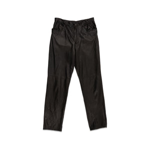 
                  
                    Load image into Gallery viewer, BLACK LEATHER PANTS WITH KEE STITCH DETAIL
                  
                