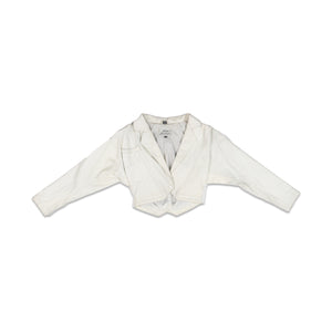 
                  
                    Load image into Gallery viewer, WHITE CROPPED LEATHER JACKET
                  
                