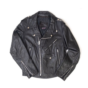 
                  
                    Load image into Gallery viewer, BRANDED GARMENTS LEATHER JACKET WITH PEACE SIGN
                  
                